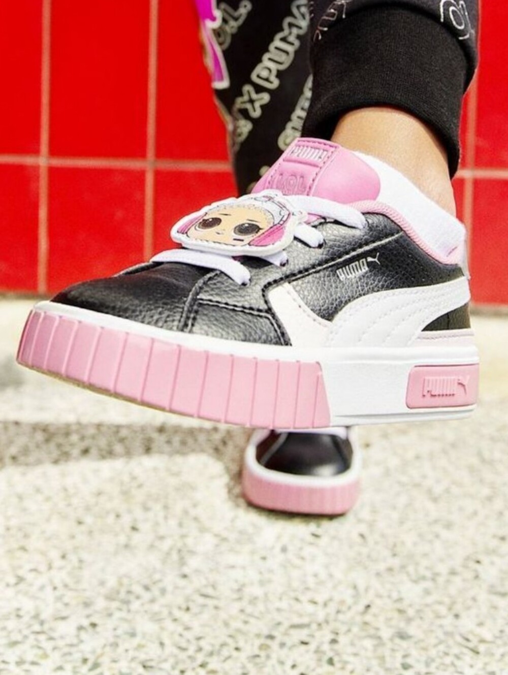 PUMA LOL Surprise Kids Black & Pink Sneakers, Size 12C